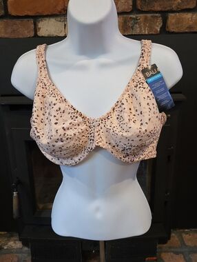 Bali Leopard-Print Underwire Bra in Blush, 40D